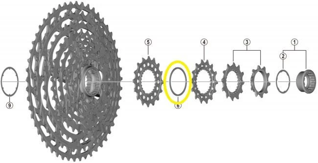 SHIMANO Distanzring Y-1X400300 FĂĽr XTR CS-M9100 Kassette