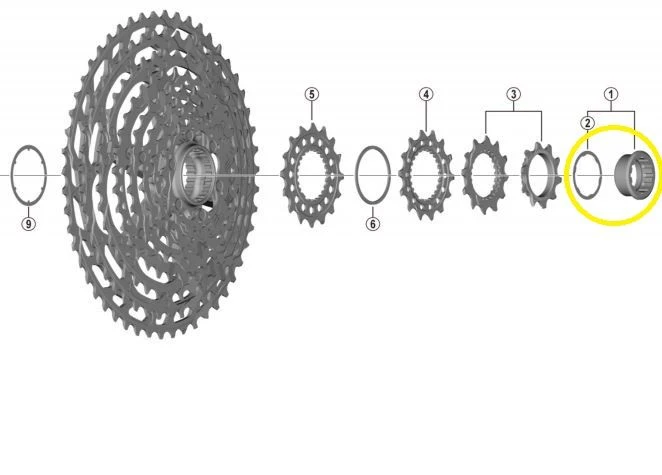 SHIMANO Verschlussring Mit Distanzscheibe FĂŒr XTR - CS-M9100